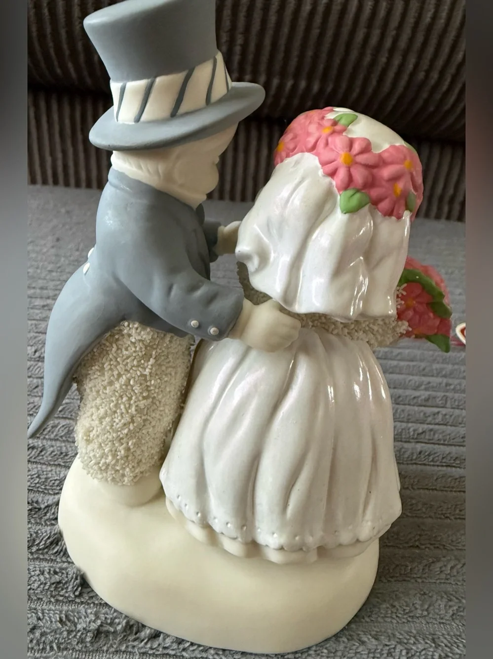 VTG Department 56 Snowbabies I love your Bride and Groom Cake Topper Figurine